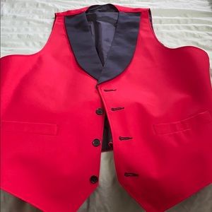 Silk Red tuxedo vest for men